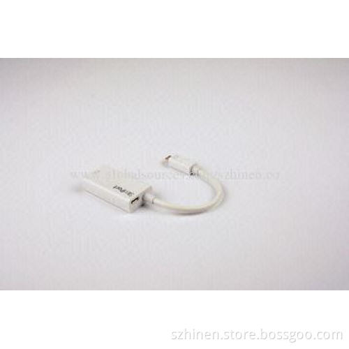 Slim DisplayPort Cable with 5-pin Connector to HDMI Adapter